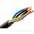 Fil de cuivre électrique 3 Câble PVC flexible noyau